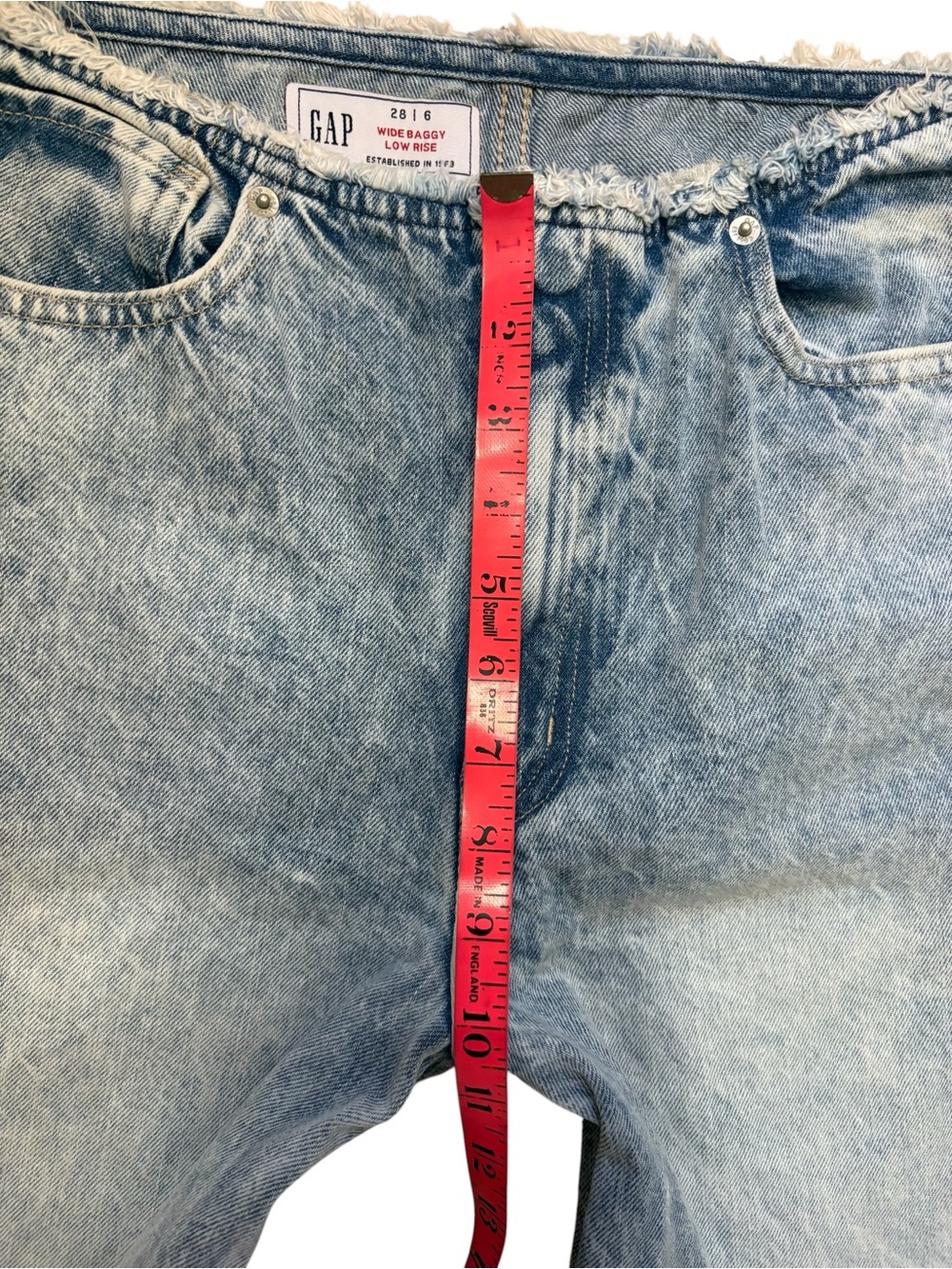 NWOT GAP Wide Baggy Low Rise Acid Wash Jeans Women’s 28/6 - Picture 14 of 14